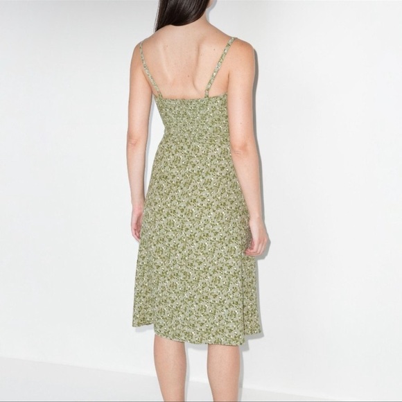 NWT Reformation Dress Afternoon Midi Dress Juniper Green 8 - Picture 2 of 3